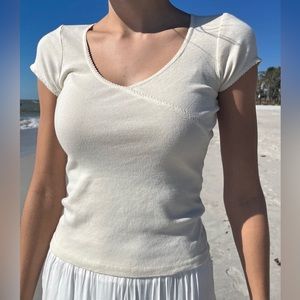 Brandy Melville Starla Scalloped Trim Top